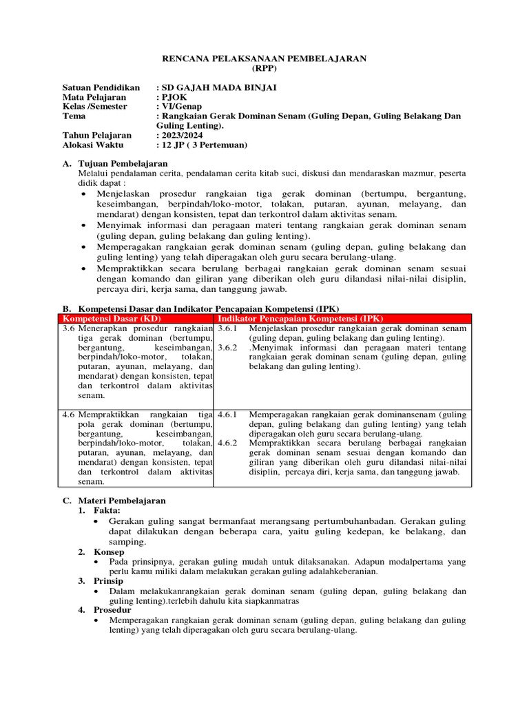 Soal HOTS Gerak Dominan Senam PJOK Kelas 6 SD