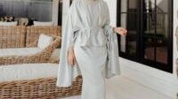 Inspirasi gaun sutra untuk Lebaran