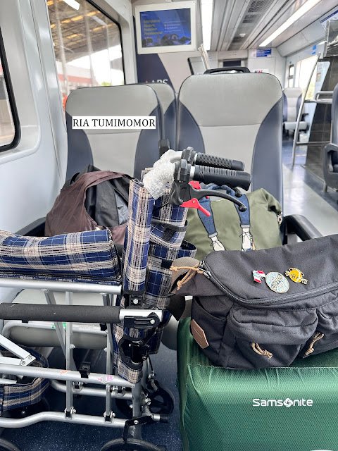 Pemudik disabilitas kembali ke Jakarta naik kereta, singgung gerbong khusus kursi roda